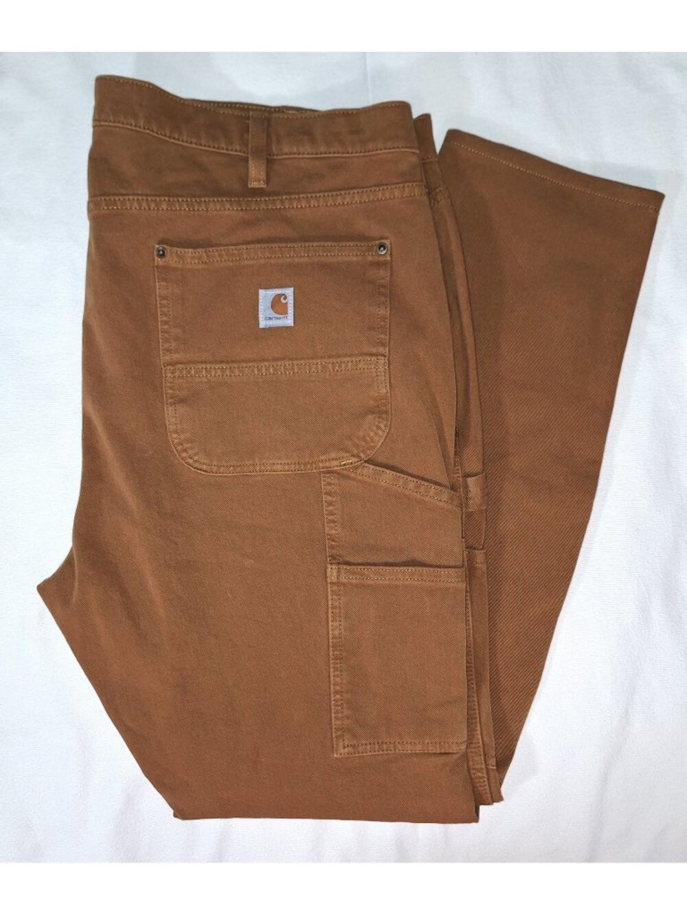 Carhartt 18W Regular Brown Double Front Work Pants Rugged Flex Relaxed Fit NWT